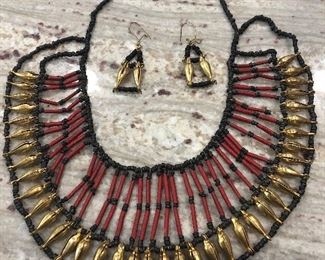 Retro Necklace and Earring Set