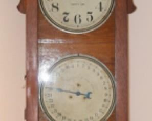 Calendar clock by Waterbury Clock Co.
