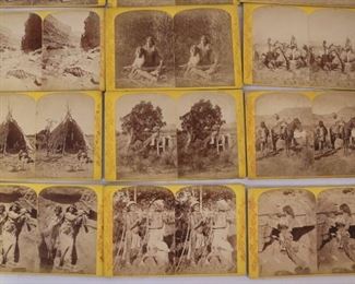 Set of 22 stereoscopic plates "Colorado Indians"