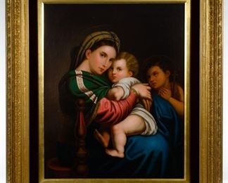 After Raphael Italian 1483 1520 Madonna Della Sedia Oil on Canvas