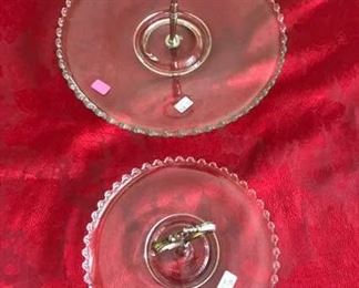 RARE 2 canapé platters w/ metal finial https://ctbids.com/#!/description/share/256941