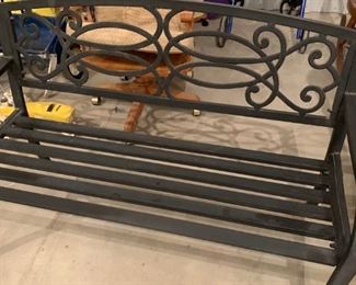 metal porch bench