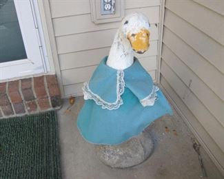 Cement Goose with Dress Up Clothes