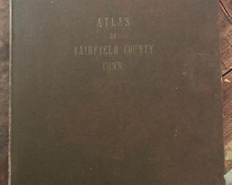 1942 Leatherbound Atlas of Fairfield County with maps and streename index