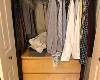 Closet with Ikea dresser and young man s clothes