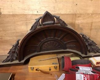 Ornate Carved Mantel Architectural Piece 