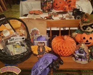 Halloween Decorations and bench