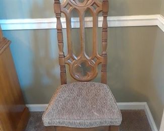 One of six side chairs in dining room by Stanley