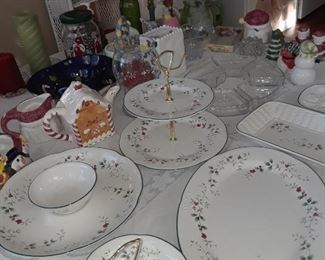 Phaltzgraff Christmas holly berry serving pieces