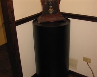 Vintage key wind clock , black cylindrical column