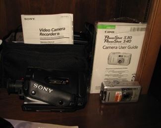 Sony Video Camera, Canon Power Shot