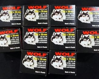 Wolf 7.62 x 39mm 122 GR HP Steel Case, Approx 200 Rounds