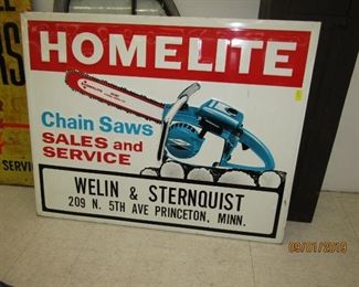 Great Embossed Chain Saws Sign