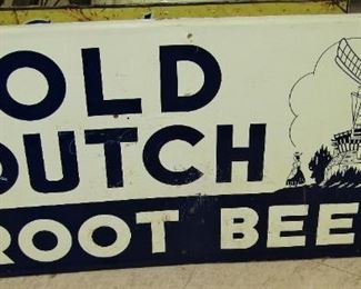 Embossed Old Dutch root beer sign