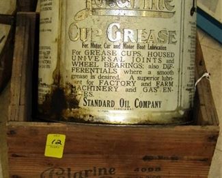 Polarine Grease can  W/Original Polarine Wood Box