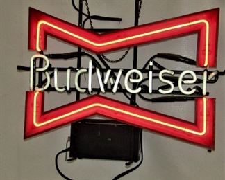 Neon Budweiser Bowtie Sign