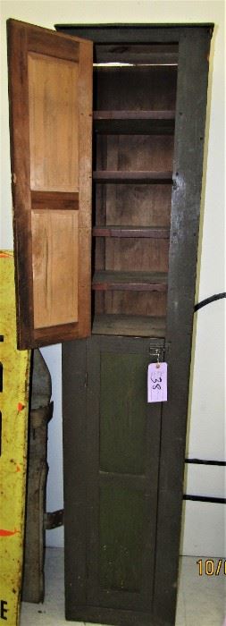 primitive original Green chimney cabinet