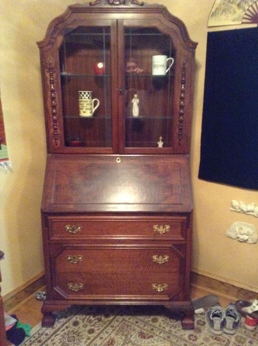 Antique mahogany secretary 34L x 17w x 76h. Excellent condition. 