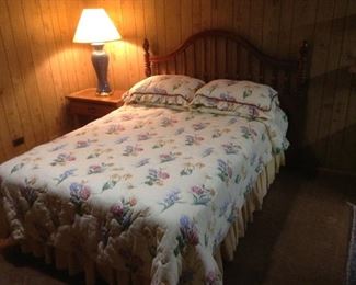 Queen Headboard and bedding for full bed. 