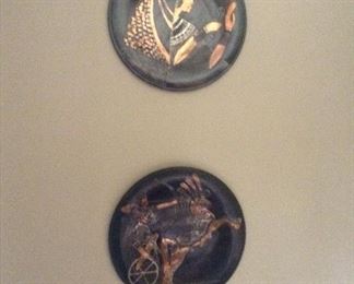 Ancient Egypt motif brass plates. 