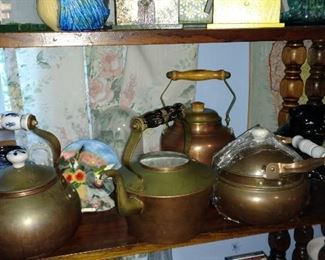 Vintage copper kettles