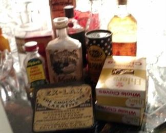 Vintage bottles and store items