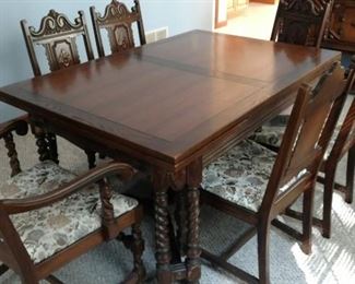 Antique European Table and Chairs from Germany