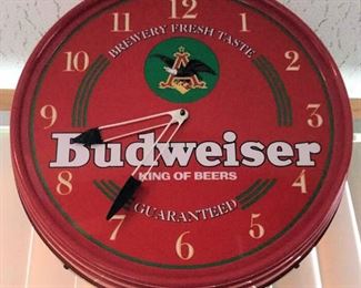 HMT014 Budweiser Hanging Bar Clock w/ Light