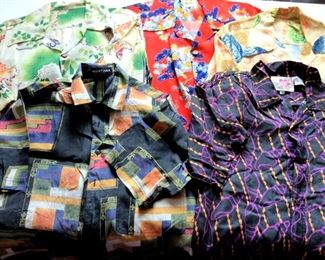 HMT192 Five Vintage Men's Silk Shirts