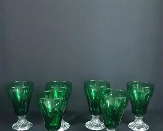 Green Glass Ice Cream Glasses