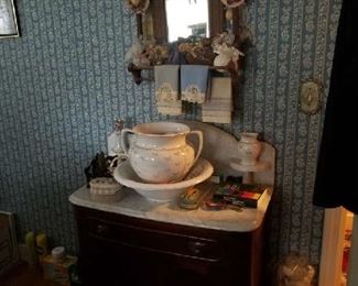 Marble top commode