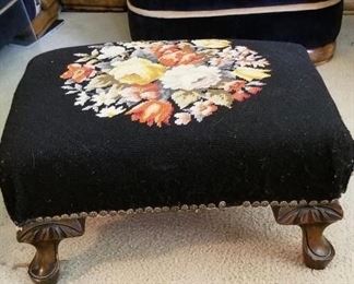 needlepoint foot stool