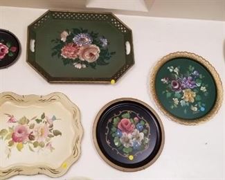 floral tin trays