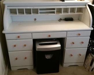 antique roll top desk painted white