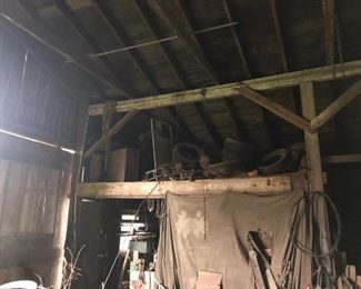 tires and other scrap farm pieces
