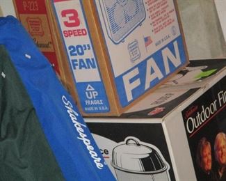 fan and outdoor fireplace