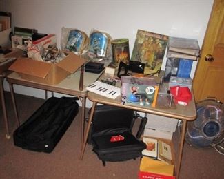 office and a couple beer signs. Vintage motion lamp