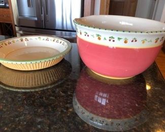 Pfaltzgraff Pistoule Pie Plate and Mixing Bowl https://ctbids.com/#!/description/share/254195