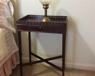 Bedside Table and Brass/Glass Candleholder https://ctbids.com/#!/description/share/254290