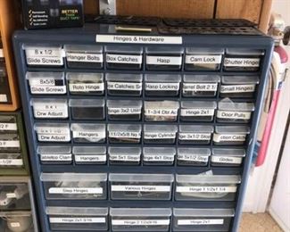 1 case of 39 drawers, labeled/full Hinges &Hardware https://ctbids.com/#!/description/share/255057