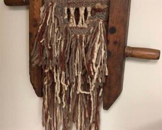 Vintage Weaving on an Antique Wooden Clamp https://ctbids.com/#!/description/share/257502