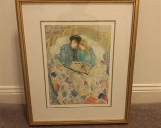 Couple in bed print Barbara A Wood https://ctbids.com/#!/description/share/197139