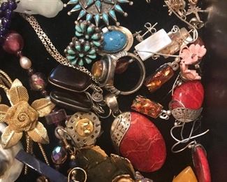 lots of great vintage sterling and costume jewelry 