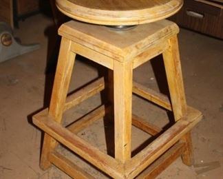 Hand made piano type stool converted into artist work stool.  1950's 