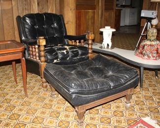Hardwood Mediterranean style Chair, Ottoman and Sofa.  Need reupholstered, but very hard to find.   