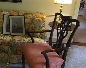 Mahogany  Chippendale style arm chair.