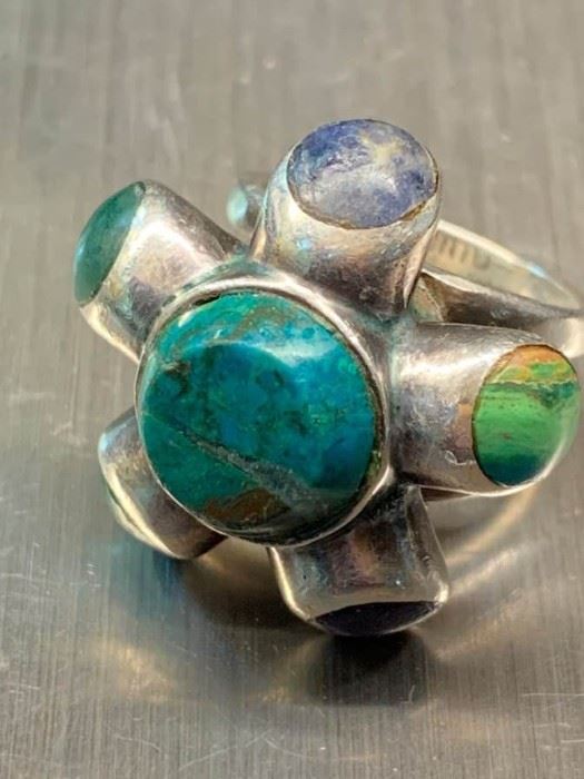 001 Antonio Pineda Sterling  Turquoise Ring