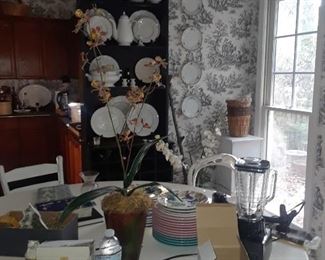 Lots of ironstone and white porcelain serving pieces