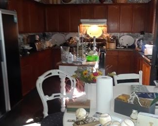 Dining chairs, painted white