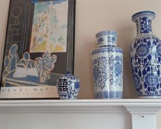 Another side of mantle with more blue and white